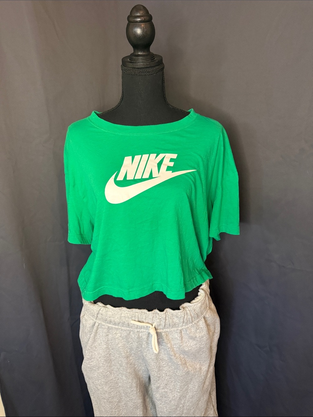 Nike Bright Green Cropped Logo Tee